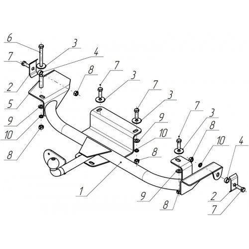 Фаркоп Avtos на DAEWOO ESPERO 1990-1999 Арт.DW 03